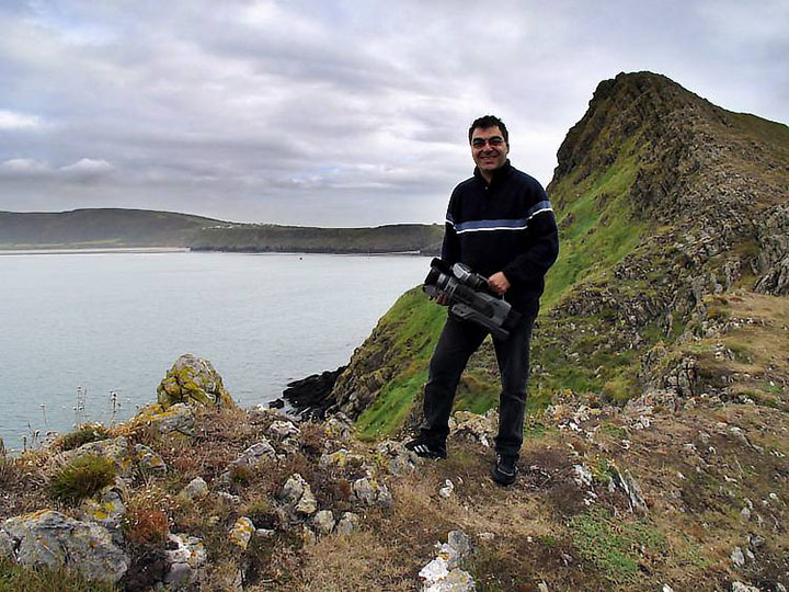 Mike after videoing the seals