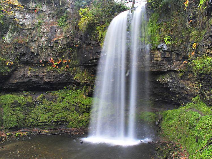 Henrhyd Falls in the Rain